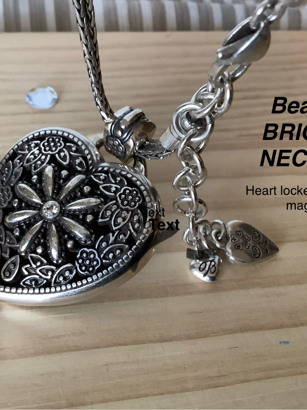BRIGHTON Heart Locket Necklace in Silver Tone